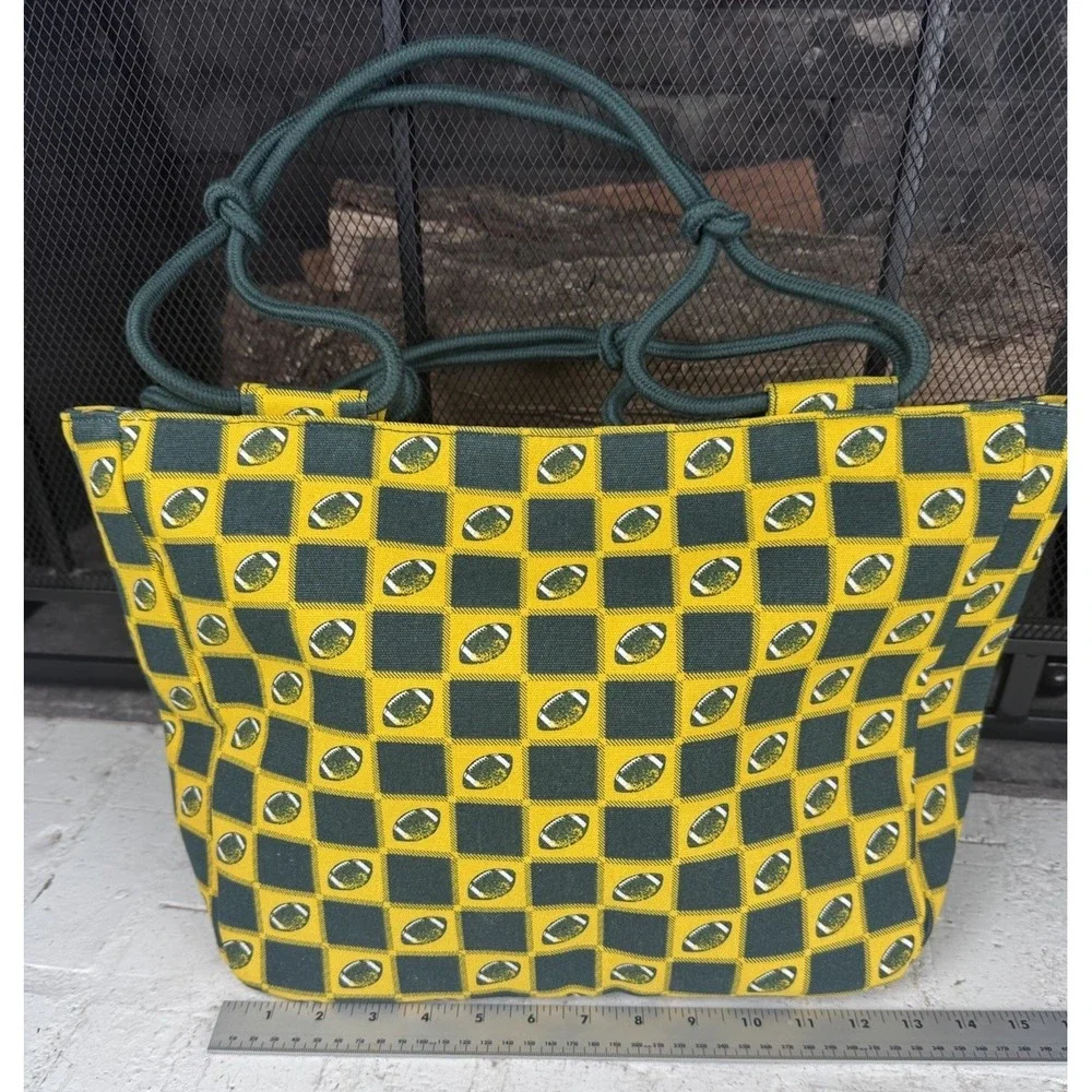 Farmhouse Is My Style Home Sweet‎ Farm Green And Yellow Football 🏈 Pattern Bag